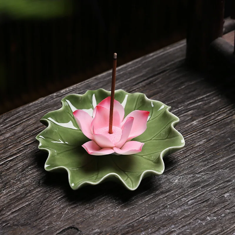 

New Lotus Leaf Lotus Incense Holder Handmade Zen Incense Burner Ornament