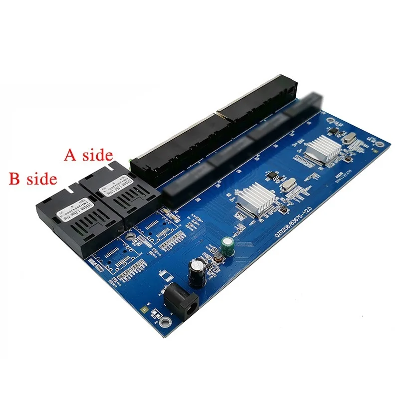 New Gigabit Ethernet switch Fiber Optical Media Converter PCBA 8 RJ45 UTP and 2 SC fiber Port 10/100/1000M Board PCB 10 pieces