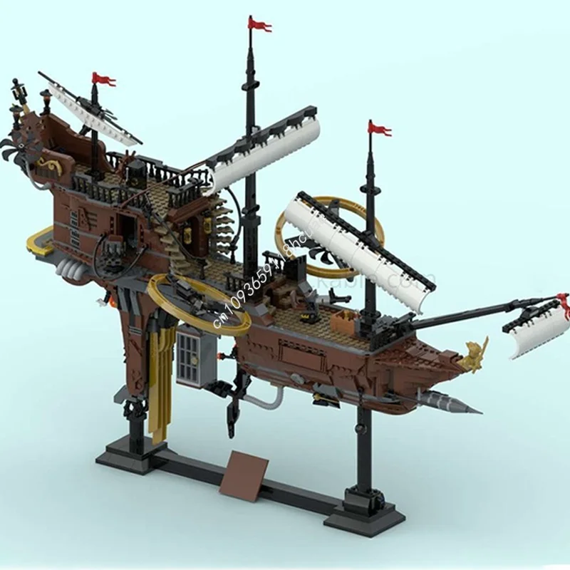 2285 Stück MOC Steampunk Pirat Luftschiff Brünel Modell Bausteine Architektur Kreative Idee Spielzeug Kinder Weihnachtsgeschenke Geburtstag