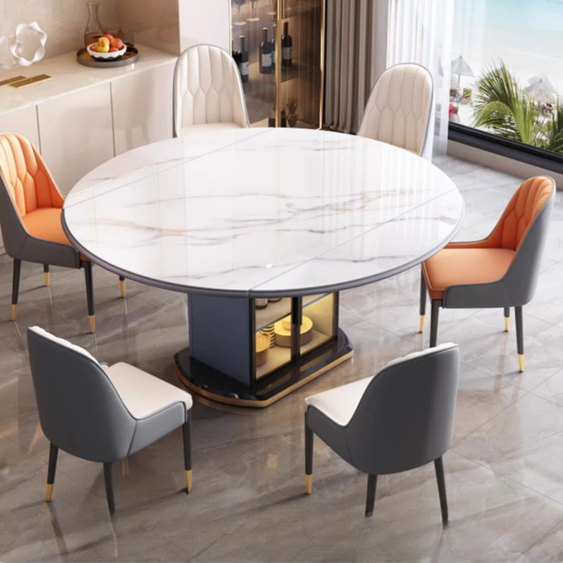 Extendable Table Dining Study Round Dinning Industrial Garden Furniture Sets Expandable Side Tavolo Pranzo Tables Individual