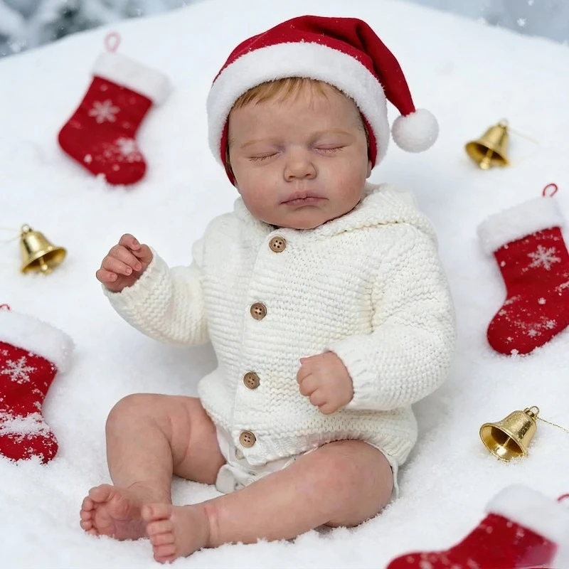 

Кукла Лулу, спящая, 19 дюймов (48 см), с хлопковым телом, с волосами и ресницами, выращенными вручную