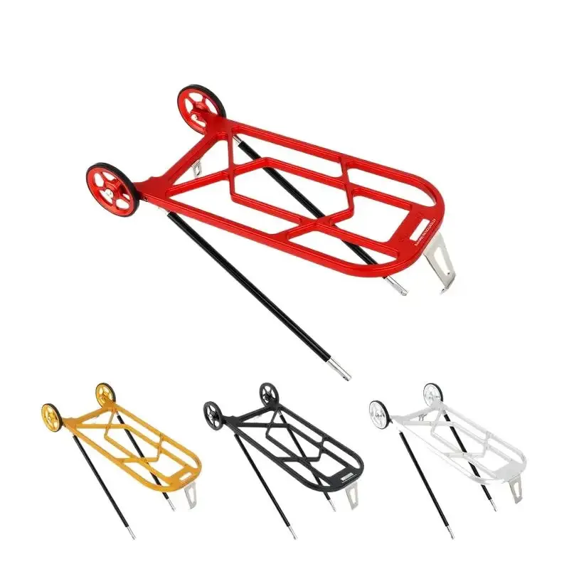 AliExpress NONE Folding Bike Rear Rack for Brompton – Aluminum Alloy Luggage Carrier with Easy Wheels, Lightweight Bicycle Rear Shelf