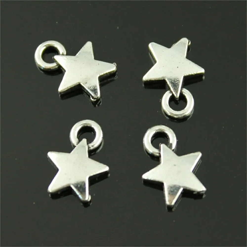 20pcs Small Star Charms For Jewelry Making Tiny Star Silver Color Charm For Jewelry Making Tiny Star Charm 9mm