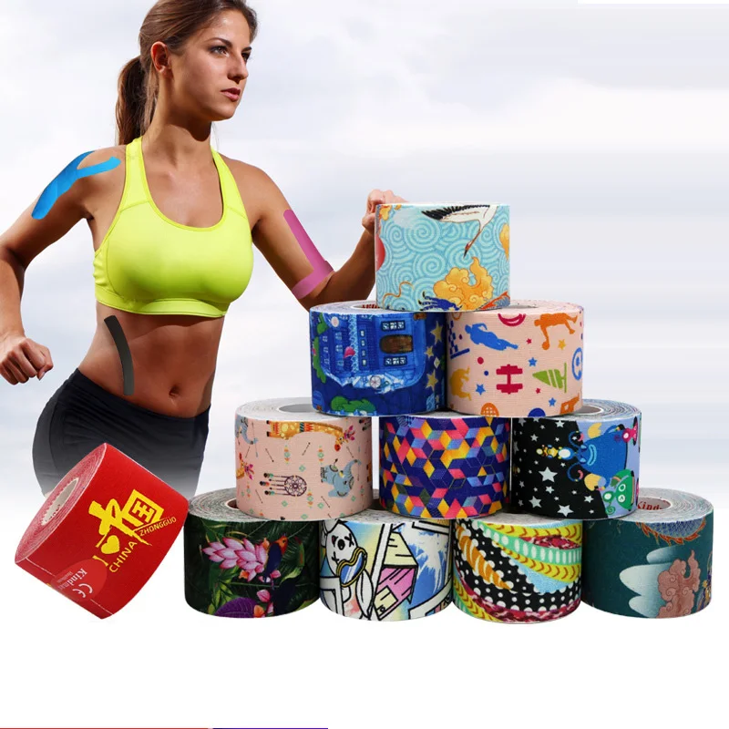 Multiple Styles Of Elastic Bandage Sticky Wrap Cloth Muscle Patch Self-adhesive Knee Pads  Fitness Exercise Band Sporting Goods