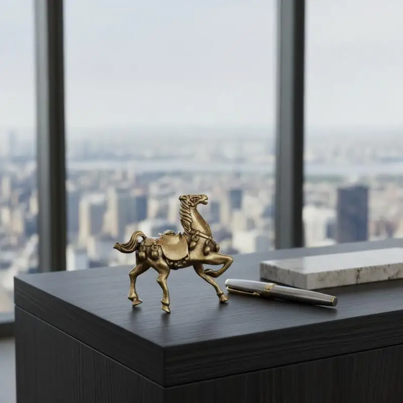 Messing-Pferdefigur, Künstlerische Mini-Statue, Kleine Dekorationsfigur für Büroschreibtisch, Eingangsbereich und Wohnraumdekoration – Detail 11