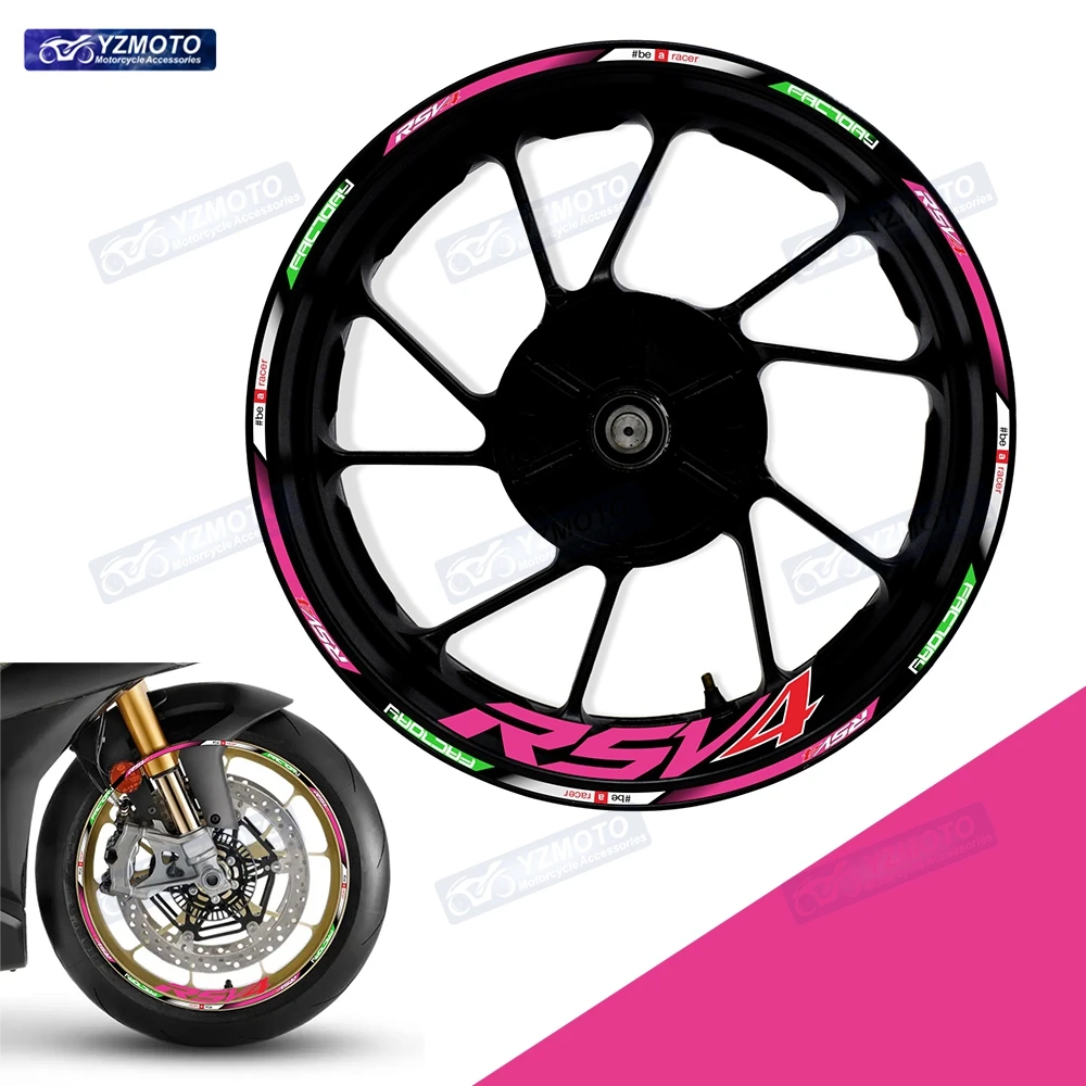 

For Aprilia RSV4 RS V4 Motorcycle Front Rear 17 Inch Wheel Racing Sticker Decal Reflective Decorative Hub Stripe Rim Stickers