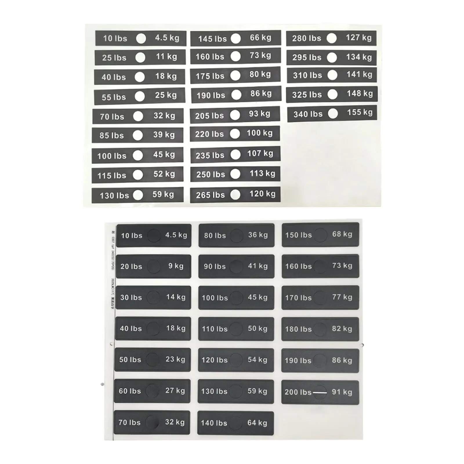 Strength Training Gear Weight Stack Identification Sticker Set Polycarbonate Sheet for Home Gym Workout Organization
