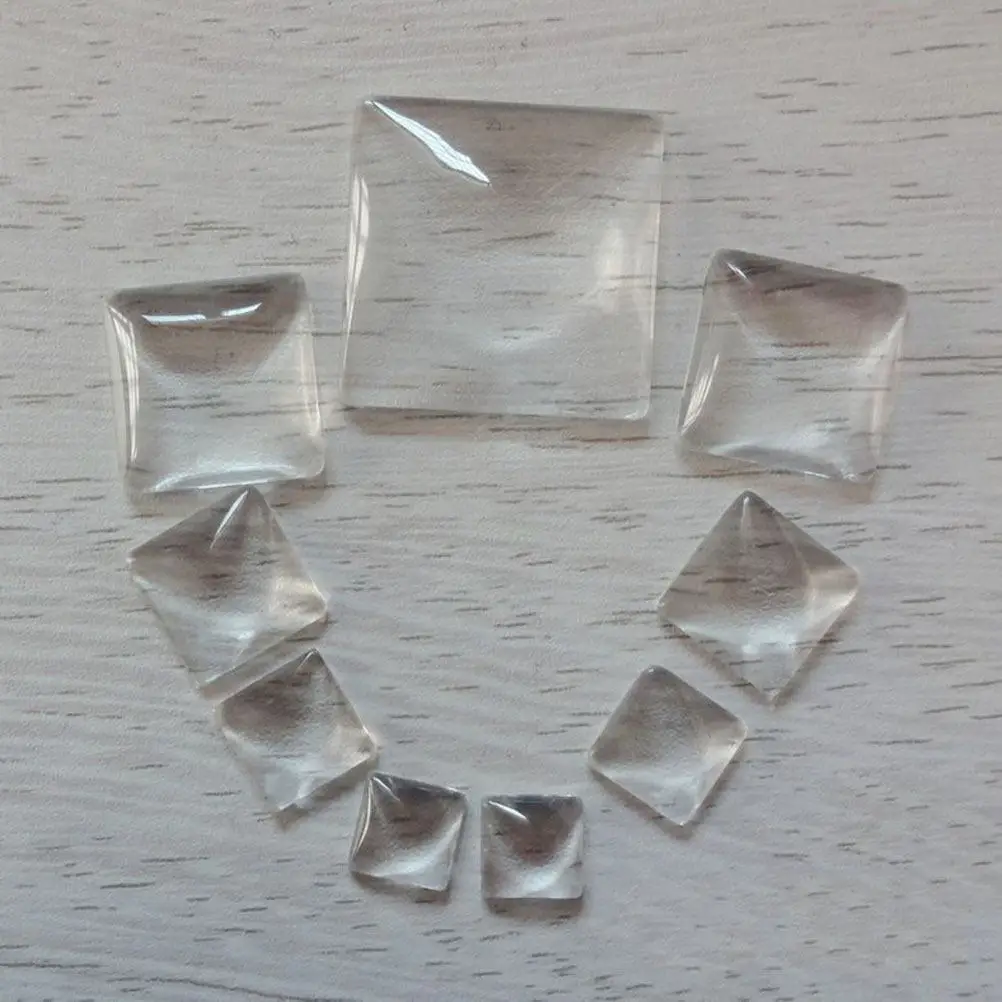 100Pcs Crystal Glass Square Mixed Colors Jewelry Patch for Photo Craft Jewelry Making Glass