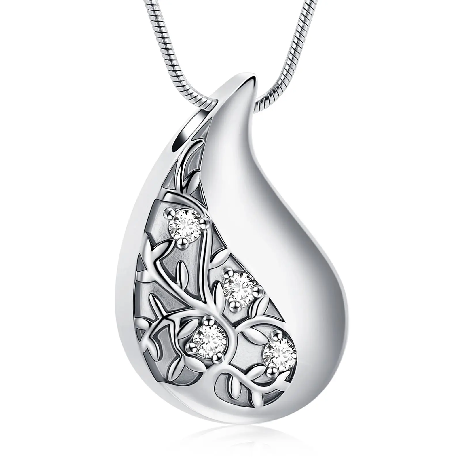 

Teardrop Urn Necklace for Ashes for Women Tree of Life Cremation Ashes Jewelry Stainless Steel Funeral Keepsake Pendant Gift