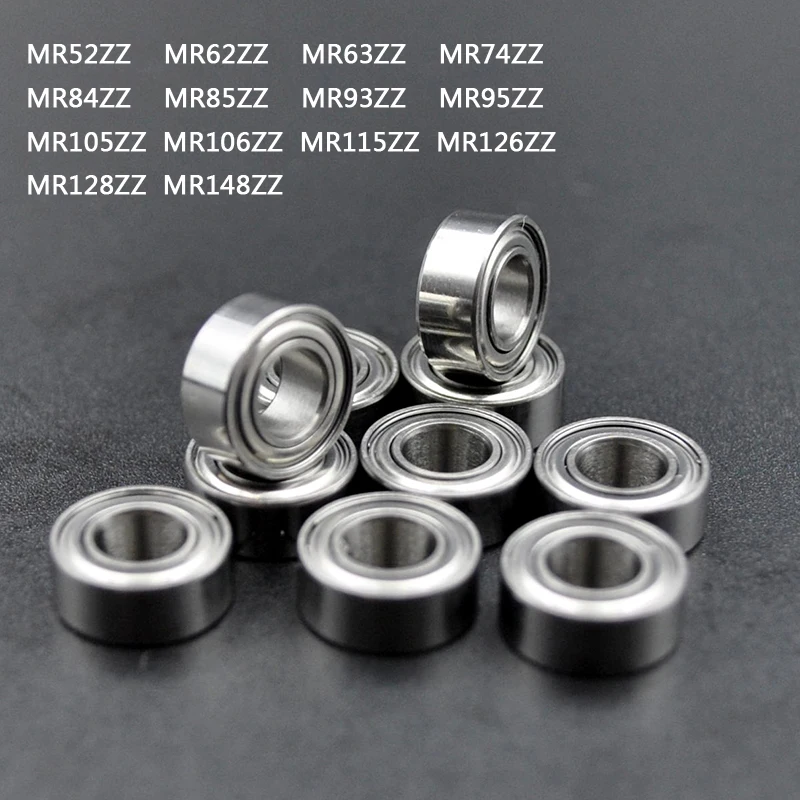 10pcs Miniature Bearings Strong Nail MR52ZZ MR74ZZ MR84ZZ MR85ZZ MR93ZZ MR95ZZ MR105ZZ MR106ZZ MR115ZZ MR126ZZ MR128ZZ MR148ZZ