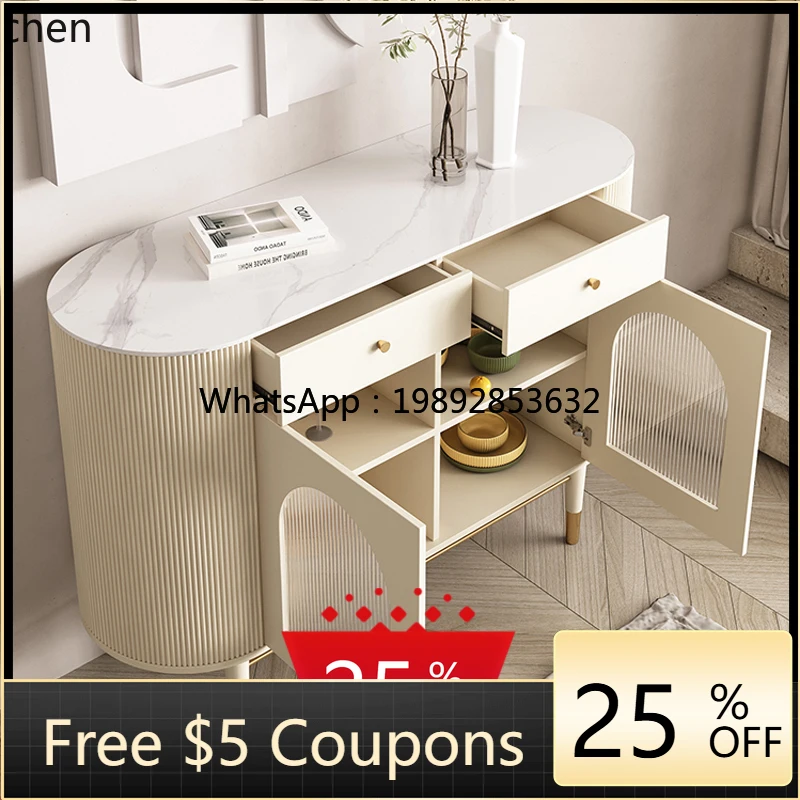 

Легкий роскошный входной шкаф, каменное белое стекло Changhong, современный простой домашний обеденный шкаф