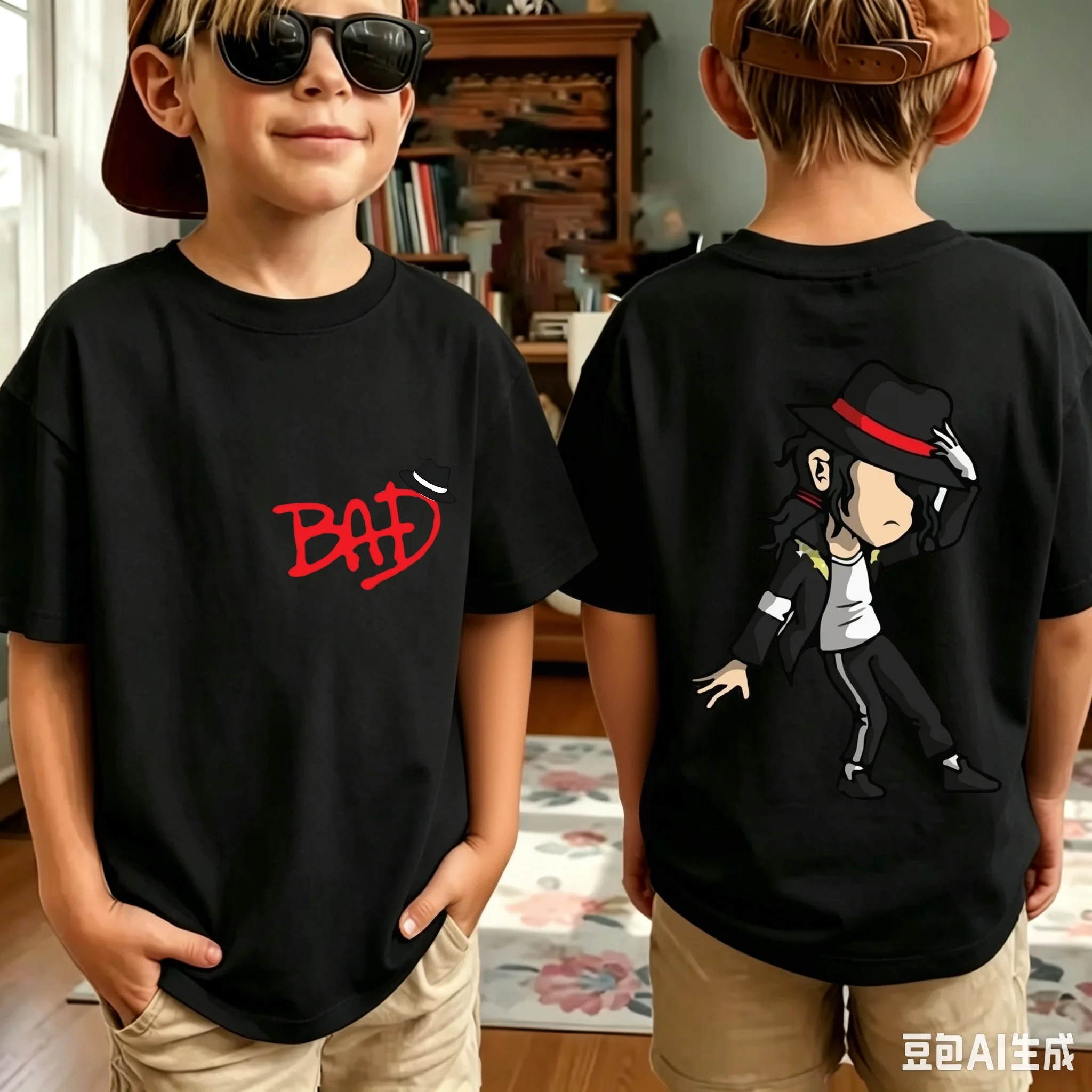 2026 Neues King of Pop Michael Jackson Kinder-T-Shirt, Cartoon-Baumwoll-Oberteile, MJ-T-Shirts für Jungen und Mädchen, Geburtstagsgeschenk – Detail 14