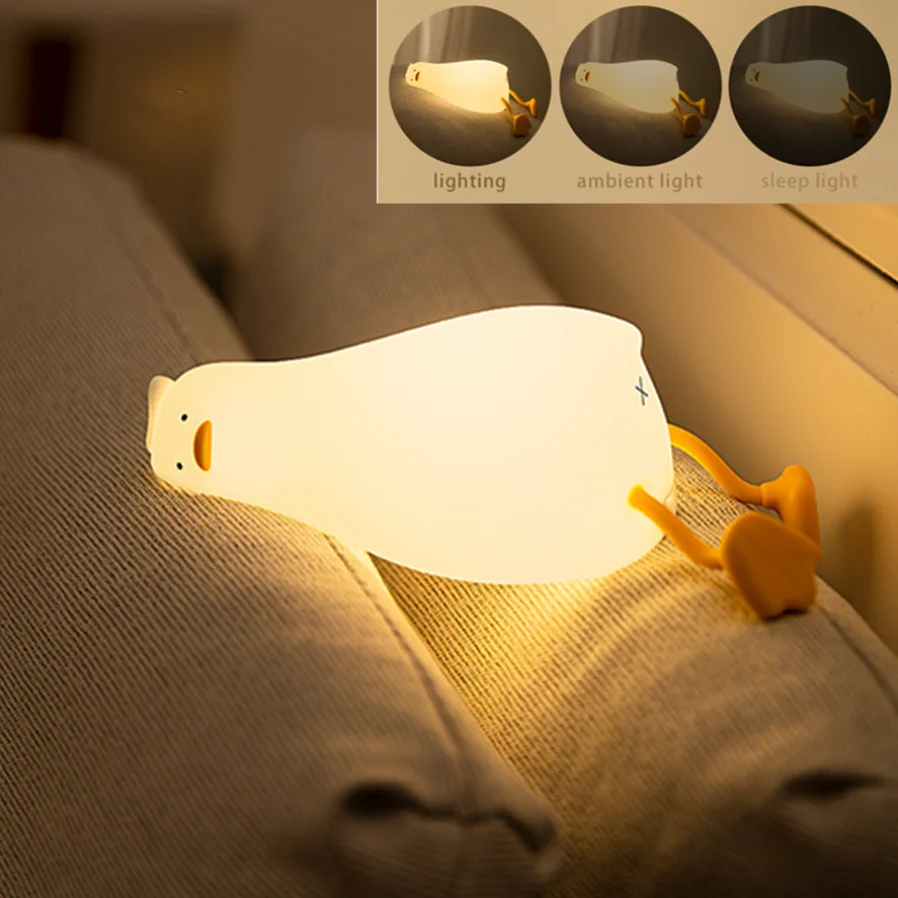 

Veilleuses Led forme canard lampe Rechargeable USB Silicone, dessin animé décoration chambre d'enfant, cadeau d'anniversaire