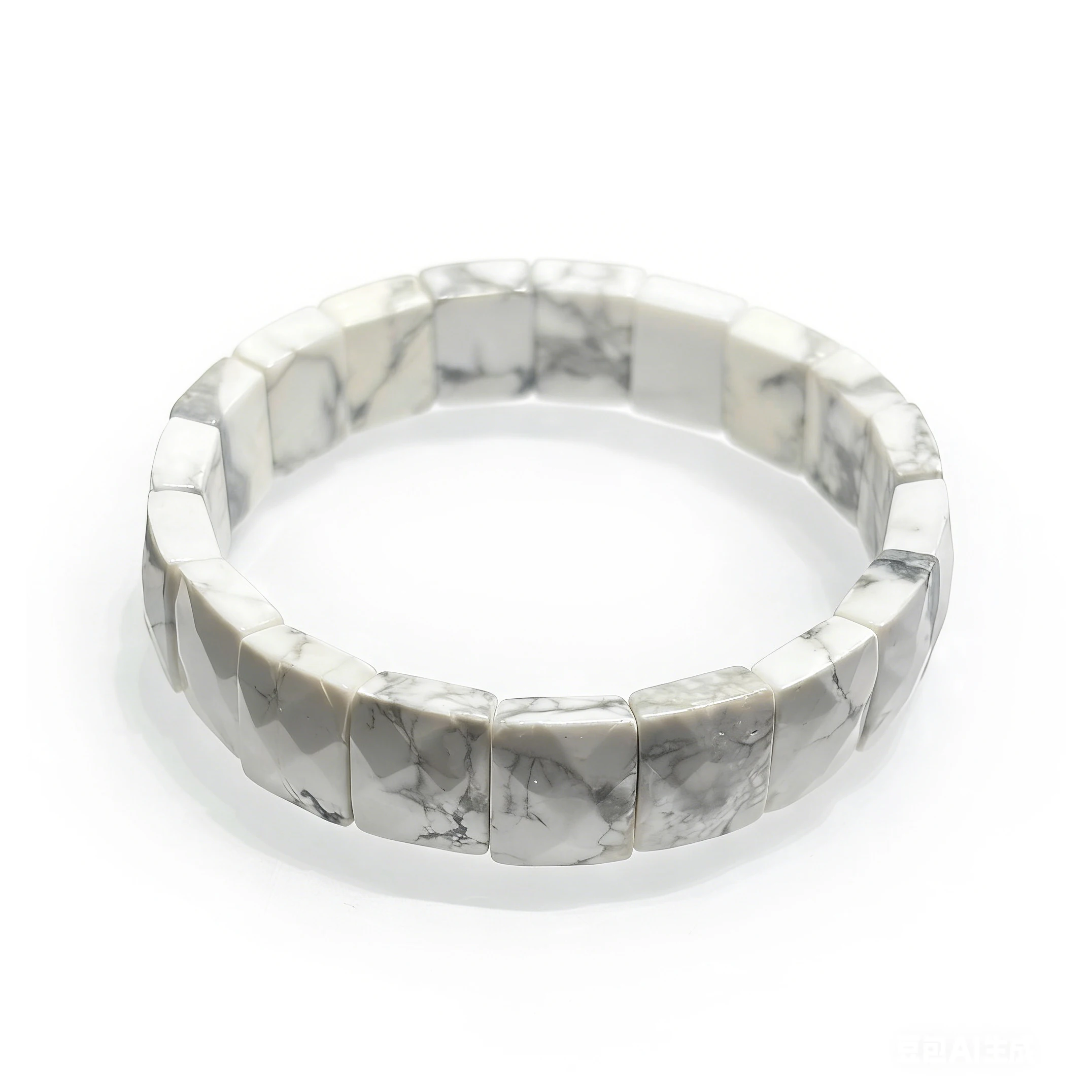 

Natural White Turquoise Faceted Slab Bracelet, Rectangular Cut, Minimalist Stackable Bracelet，Daily Wear for Girls