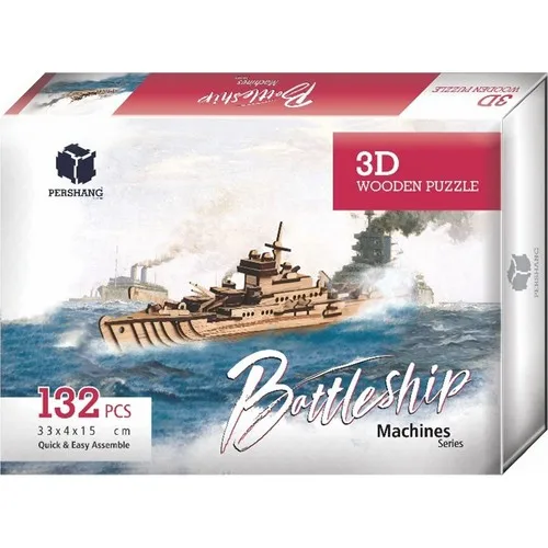 Pershang Warship 132 Piece Wooden 3D Puzzle