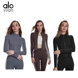 Al Sports Jacket Slim Yoga Wear Long Sleeve Outer Wear Running Training Fitness Top