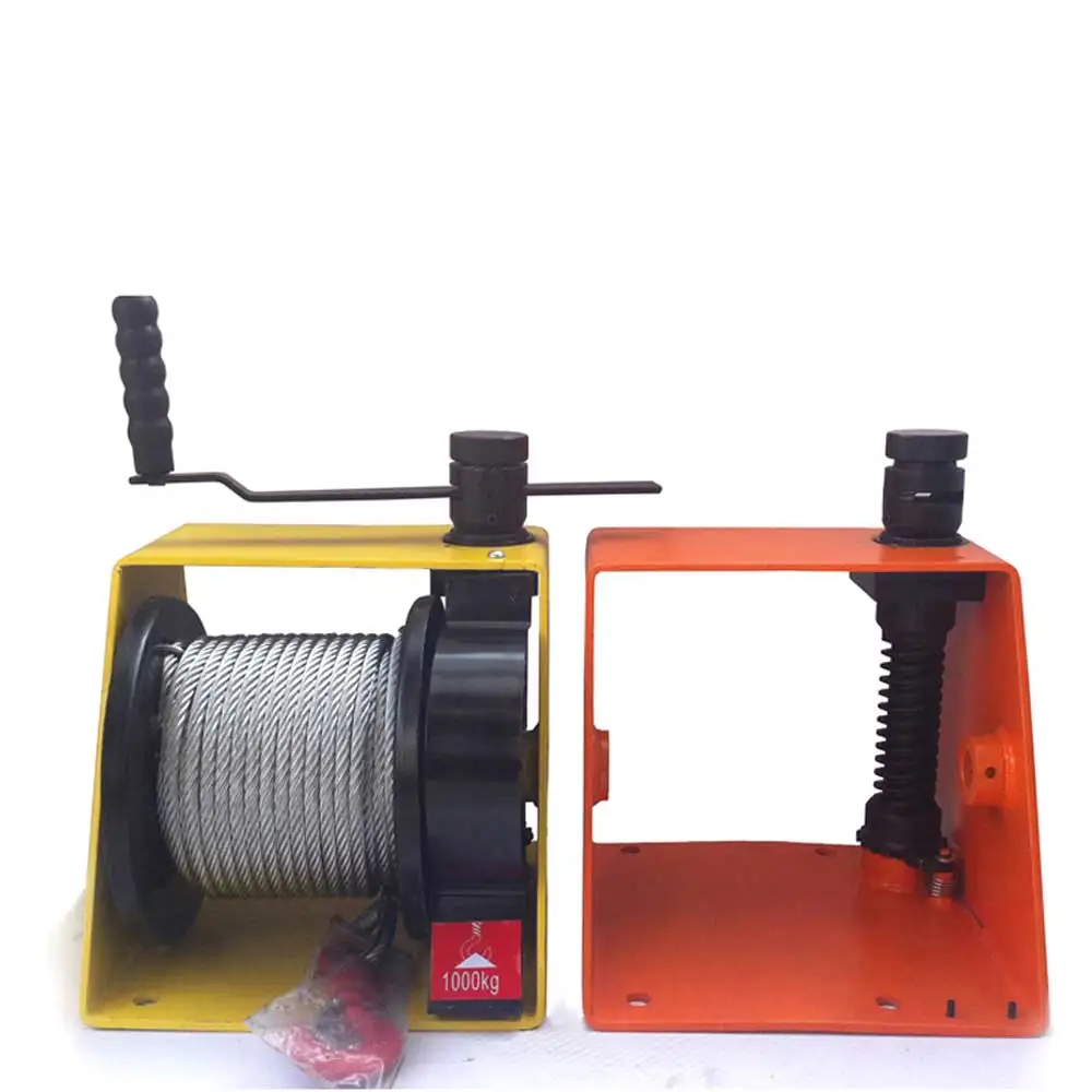 Verricello manuale da 500 kg Turbo Worm Sollevatore manuale pesante autobloccante a due vie con freno Corda da 20-35 metri
