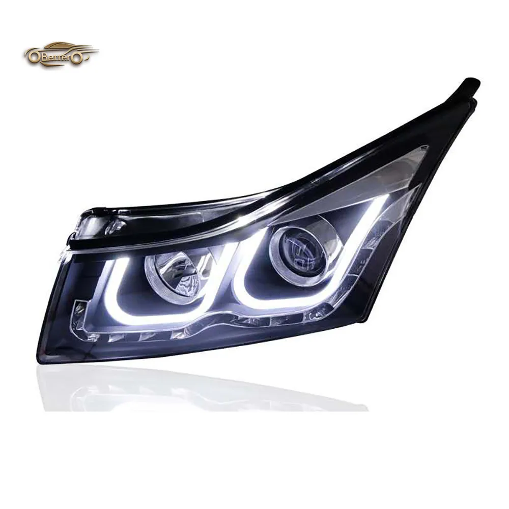 BETTER Wholesale Price Double U Style Angel Eyes Headlight For CHEVROLET CRUZE 2009-2014 LED Headlamp Assembly