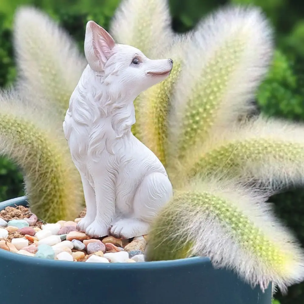 

Cute Nine Tailed Animal Figurine Handicraft Resin Crafts Animal Sculpture Toys Unique Garden Animal Statue Car Interior Ornament
