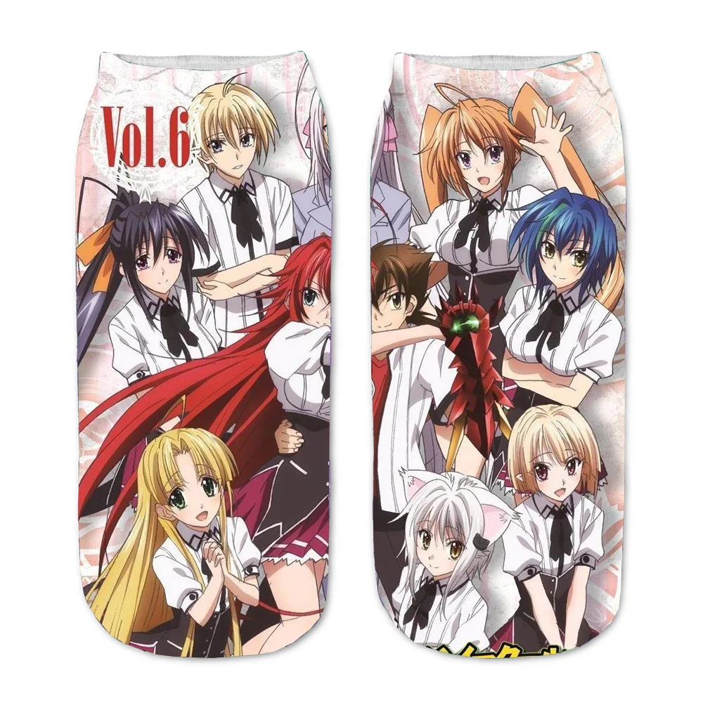 Calcetines tobilleros con estampado 3D de dibujos animados para hombre y mujer, calcetín corto de Anime para adolescentes, ideal para regalo de fiesta, DxD