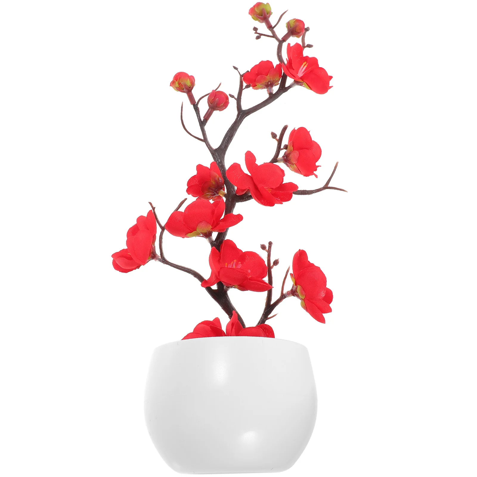 

Artificial Plum Blossom Faux Potted Flower High Simulation Plum Flowers Home Office Decor Artificial Plants Decoration