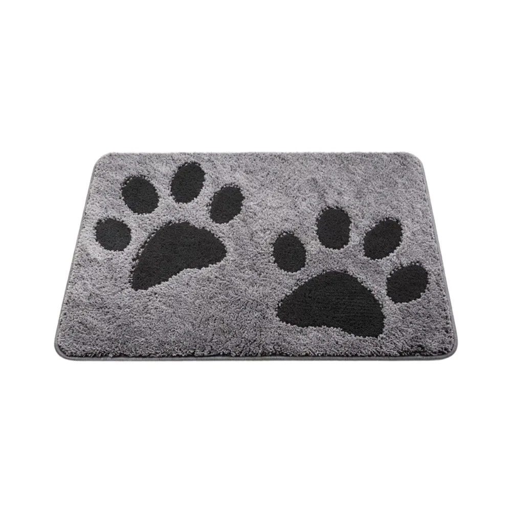 Welcome Rug for Dogs 20x32in 24x35.5in Microfiber Non Skid Absorbent Floor Mat Machine for washable Entryway Doormat for beige