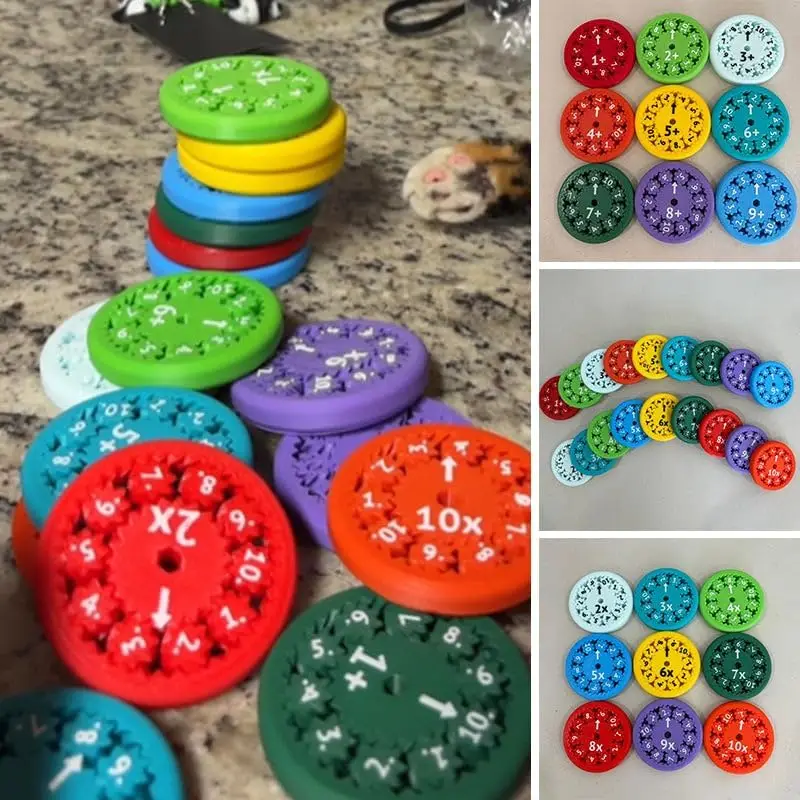 9 Pcs Math Fidget Spinners Fingertip Math Games Math Operations Decompression Games Desktop Math Multiplication Games