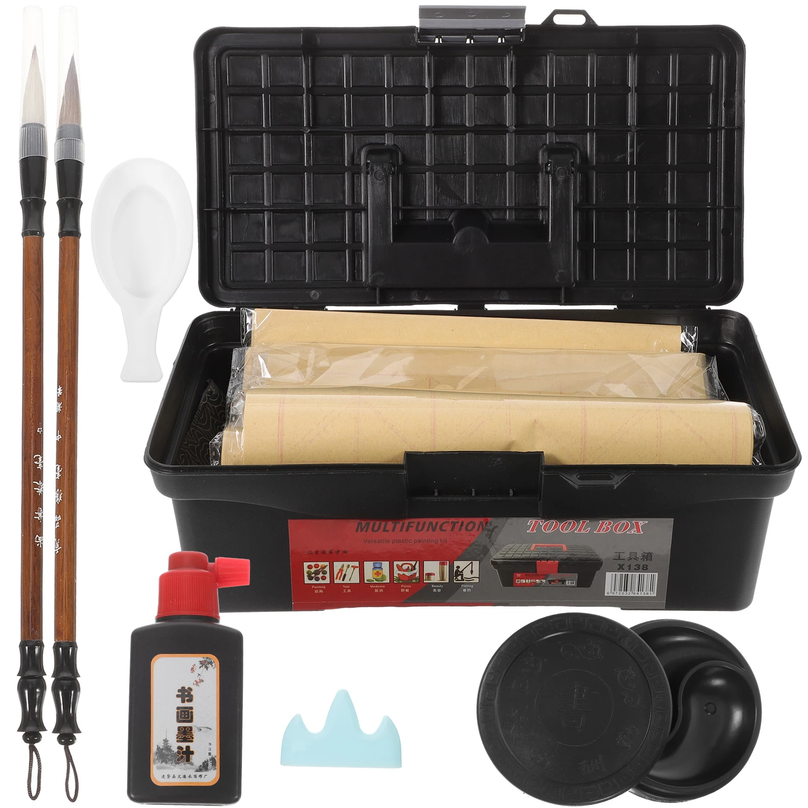 

Набор из четырех сокровищ, бумажный коврик для ежедневного использования, детская ткань для письма, аксессуары для домашнего обучения, коврик для каллиграфии для начинающих, подарочная коробка