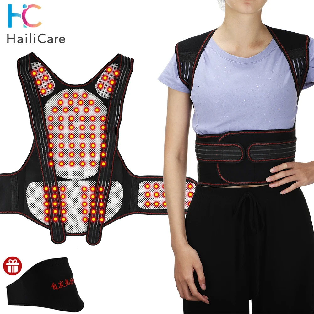 Supporto per la schiena autoriscaldante tutore per la vita correttore di riscaldamento magnetico cintura per terapia correttore posturale per la schiena cintura lombare per la schiena della colonna vertebrale