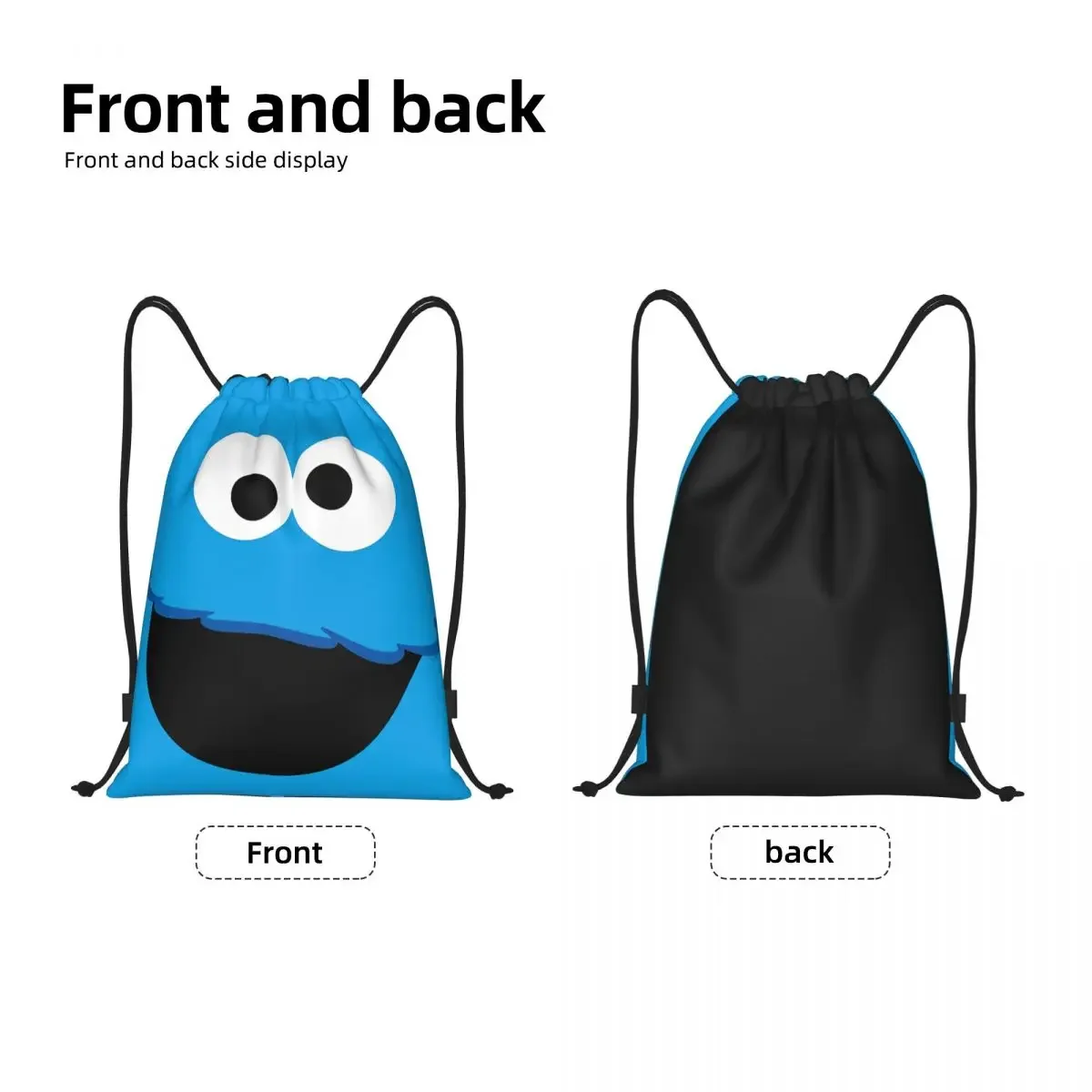 Custom Cookie  Face Drawstring Bag Women Men Lightweight Sports Gym Storage Backpack