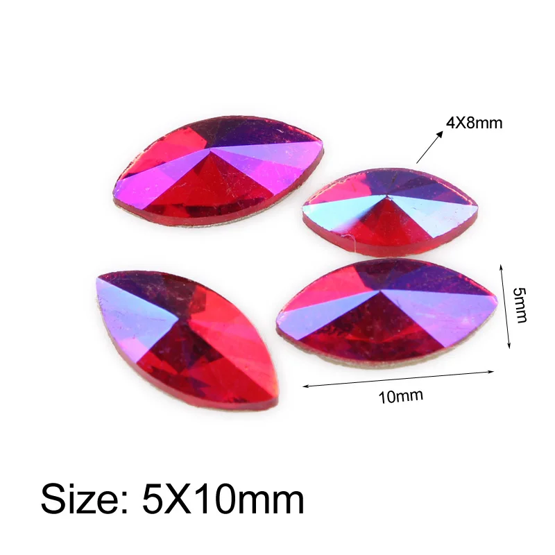 Hot sale Red AB coating Shaped Rhinestone 22 styles Crystals and Stones For 3D Nail Art Decoration Free shipping