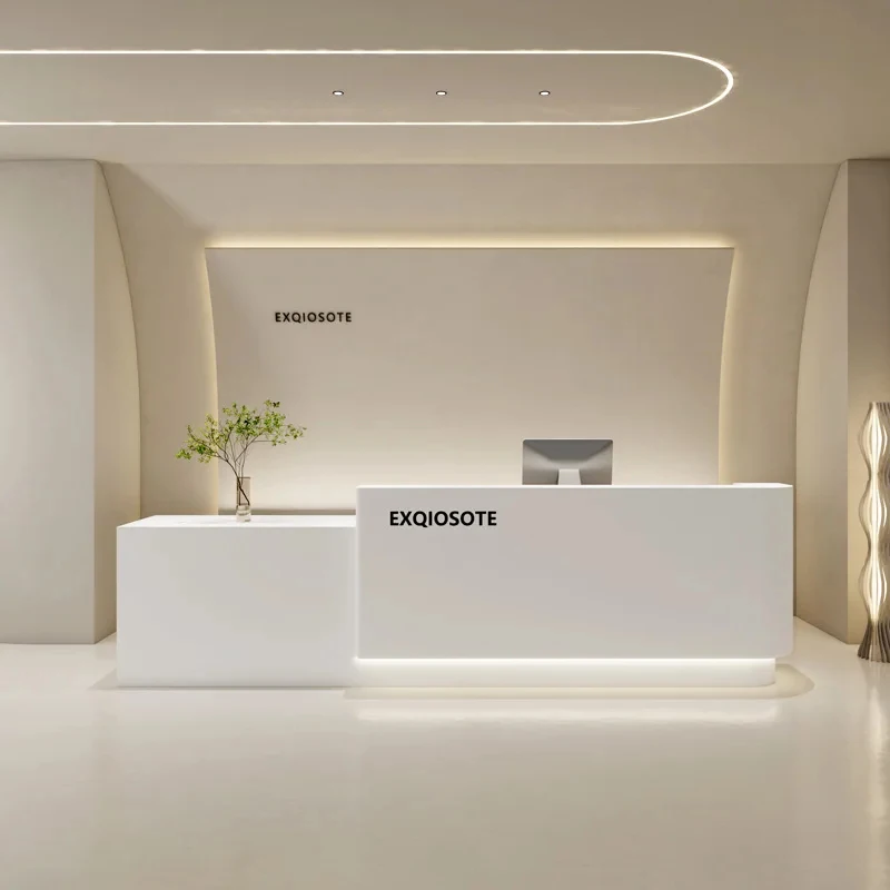 custom.Internet-Famous Modern-Style Curved Reception Desk Women's Clothing Store Beauty Salon Bar Counter School Hospi