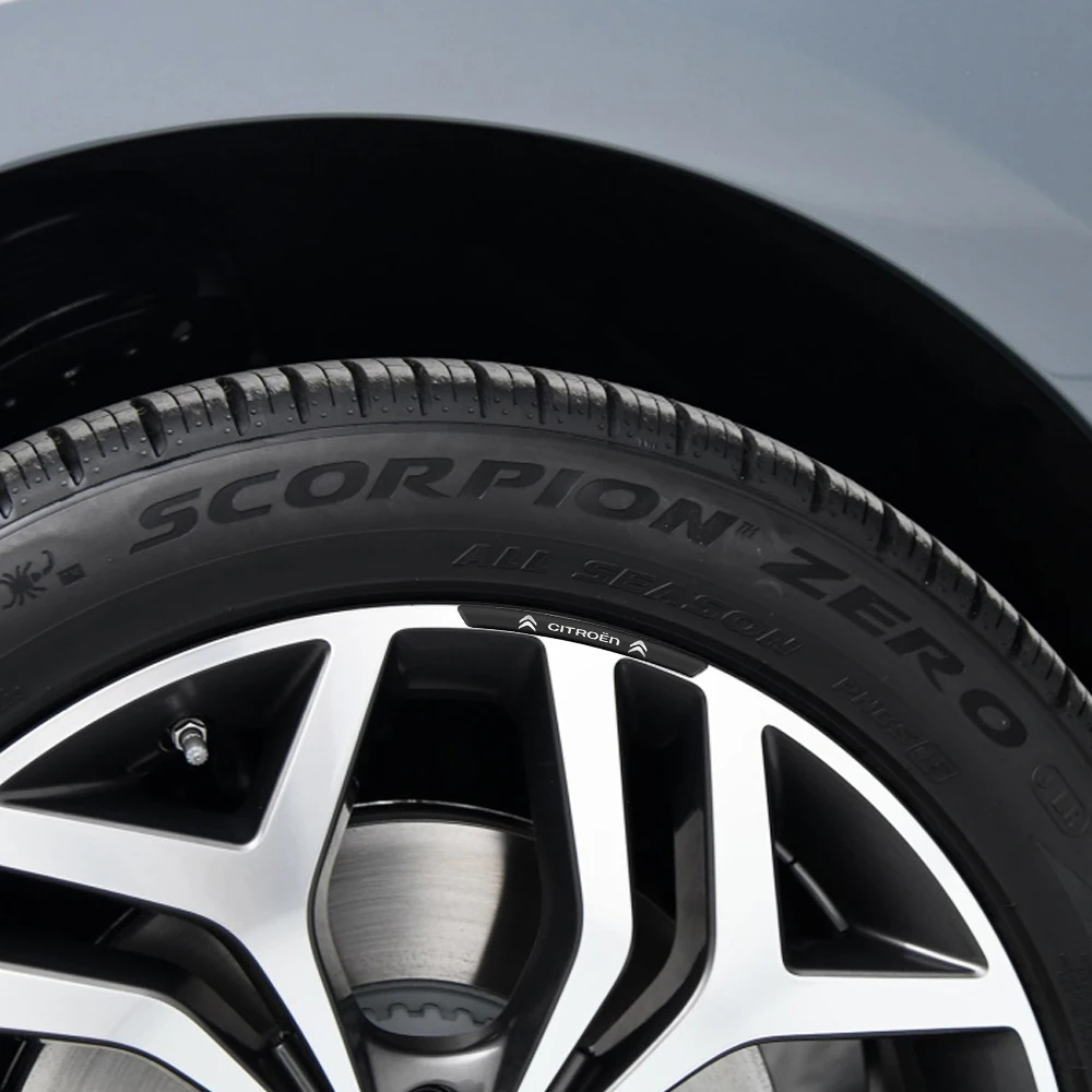 4 قطعة محور عجلات السيارة شارة الإطارات حافة ملصقات اكسسوارات الديكور لسيتروين ثاب C3 C1 C4 C5x7 C4L VTS Aircross شعار السيارات الشارات
