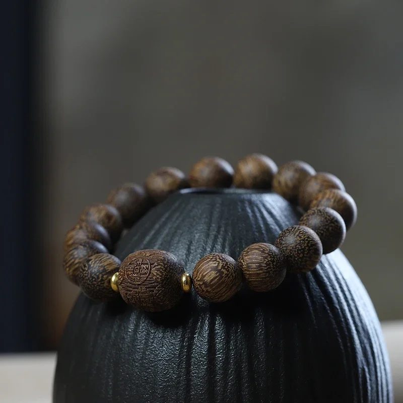 

Natural Nha Zhuang White Kyara Single-Wrap Bracelet Special-Shaped Beads Agarwood Men and Women's Prayer Beads Bracelet