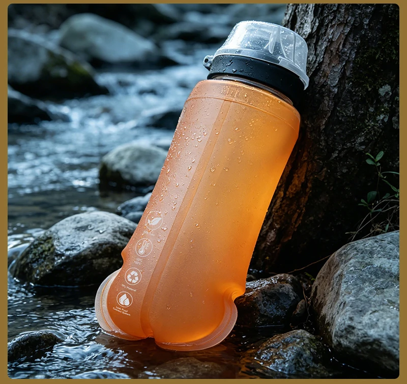 170ml Faltbare Auslaufsichere Weiche Zusammenklappbare Ernährungsflasche für Hydration Pack BPA-frei TPU, Leichtgewichtig, Leicht zu Öffnender Deckel für Läufer – Detail 38