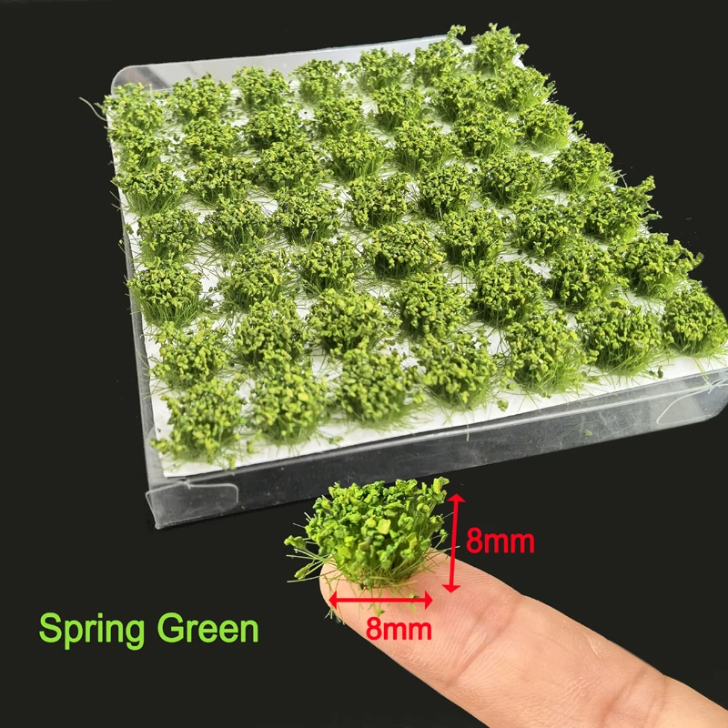 49pcs/box 8mm Model Flower Cluster Landscape Garden Decor Static Grass Scenery Model Grass Tuft DIY Building Layout 15colors