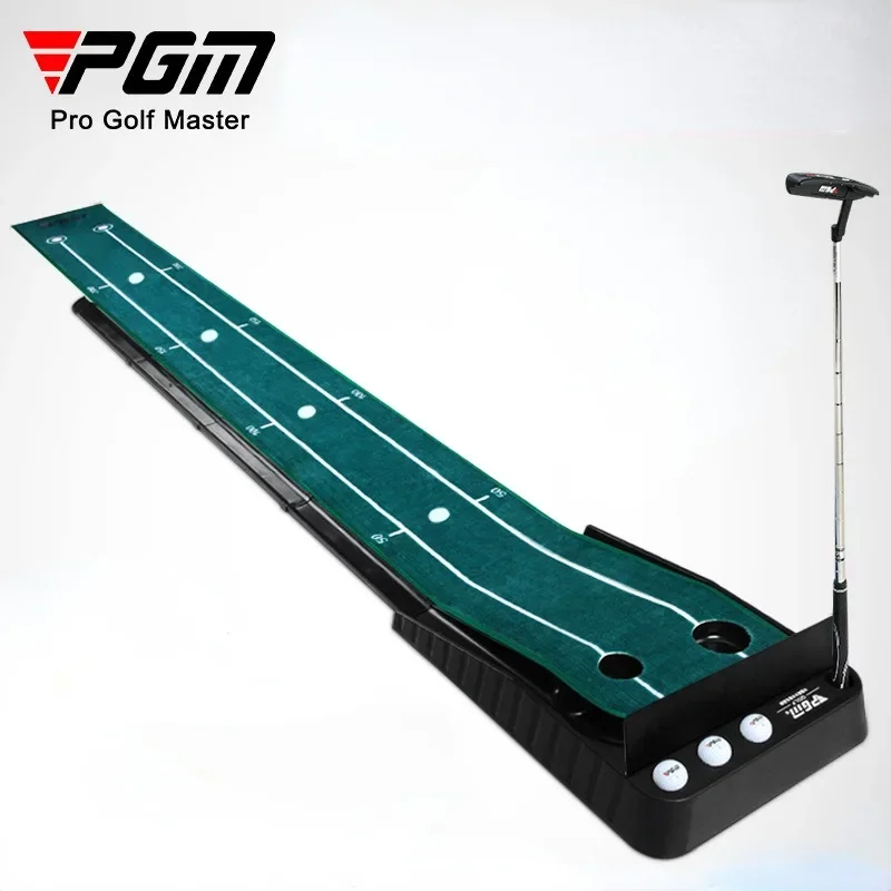 PGM Ball Return 3M Indoor Golf Putter Trainer Set Golf Practice Putting Mat Golf Green Fairway Trainer with Baffle Training Aids