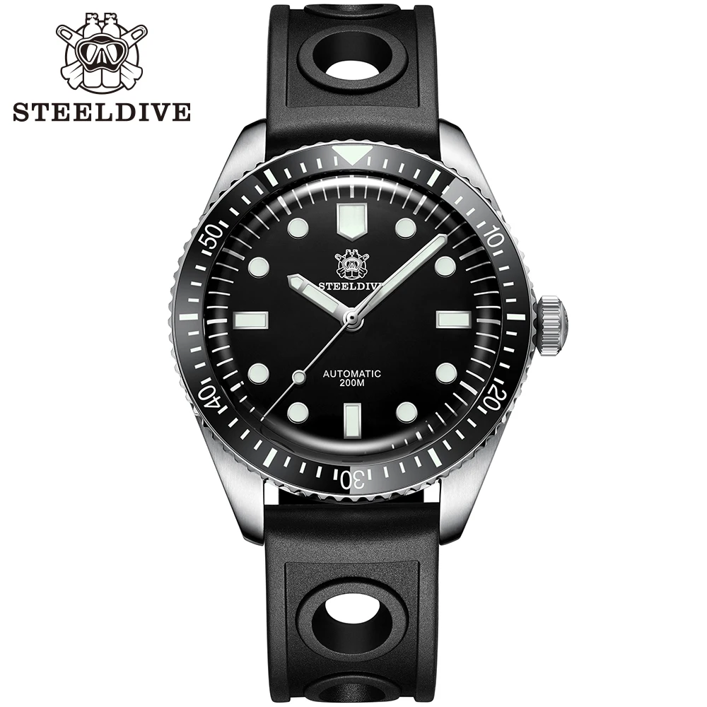 NEW STEELDIVE SD1965 JAPAN NH35 Automatic Movement Mechanical Sapphire Ceramic Bezel Luminous 200M Waterproof Men\'s Diving Watch