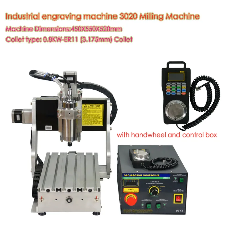 

CNC Router Engraver Industrial Engraving Machine 3020 Engraving Drilling and Milling Machine 800W 3axis 4axis