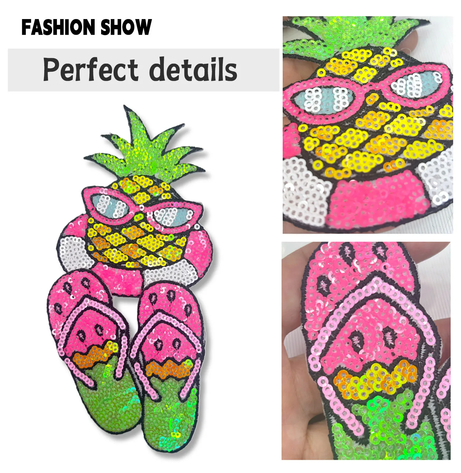 Summer Beach Series Sparkling Sequin Embroidery Patches, Coconut Tree Swim Ring, Scooter, Beach Shoes, Iron-On Hand-Sewn DIY Sequin Patches, Instantly Brighten Solid Color Sweatshirts/T-Shirts/Hats, Clothing Accessories