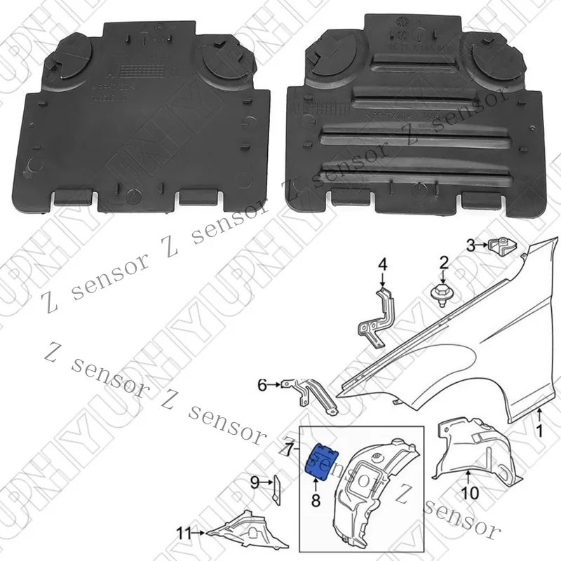 RRR+  2pcs For BMW Front Left Right Fender Liner Access Cover 51717143850, 51717143849