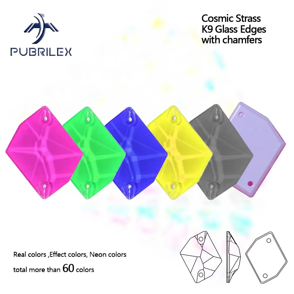 Cosmic K9 Trilliant Glass Chamfered Flatback Rhinestones Electric Shiny Colors Sew-on Crystals for Garment Accessories