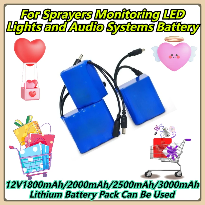 

12V1800mAh/2000mAh/2500mAh/3000mAh Lithium Battery Pack Can Be Used For Sprayers Monitoring LED Lights and Audio Systems Battery