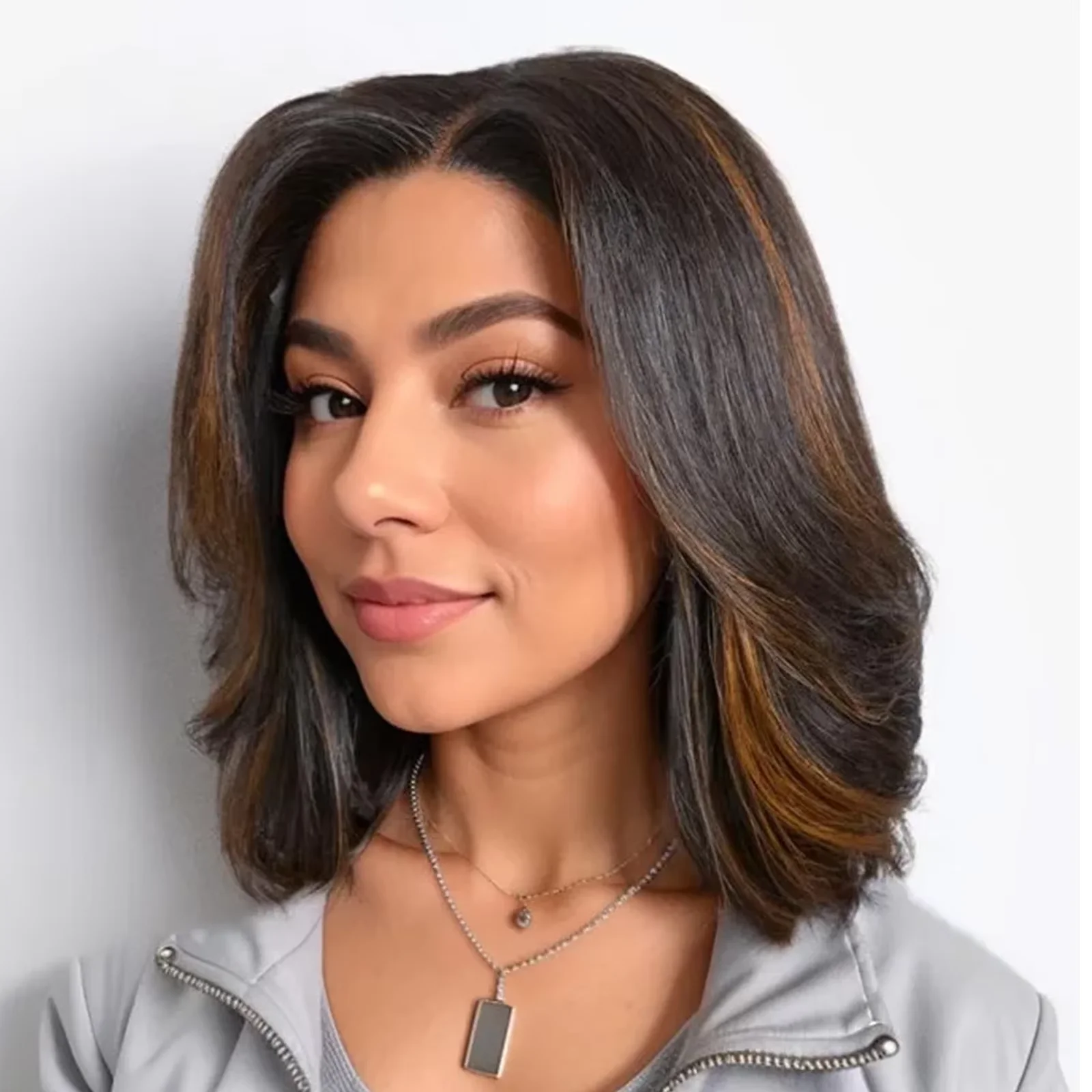 

1b/30 Brown Short Bob Honey BlondeOmbre 5x5 Loose Body Wave Front Lace Wig Brazilian Wear To Go Human Hair Highlight Glueless Closure Wigs