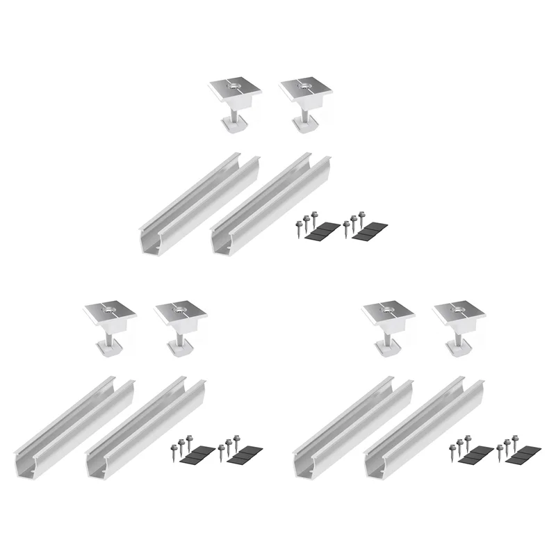 

B17B 6X Solar Panel Mount Bracket Rails Clamp Fastening Module Mount Mounting PV Solar Power Supplies Trapezoidal Roof 35Mm