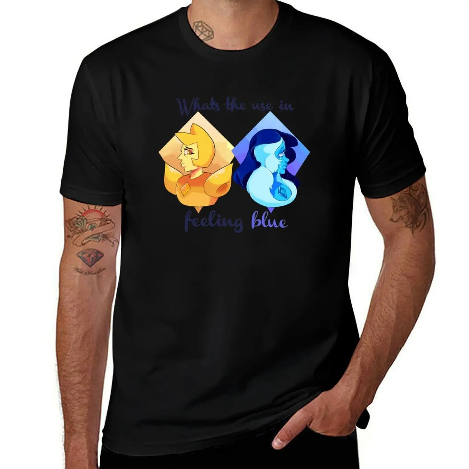 

Steven Universe- What's the use in feeling blue T-Shirt anime t shirts man clothes Luxury man workout shirts for men