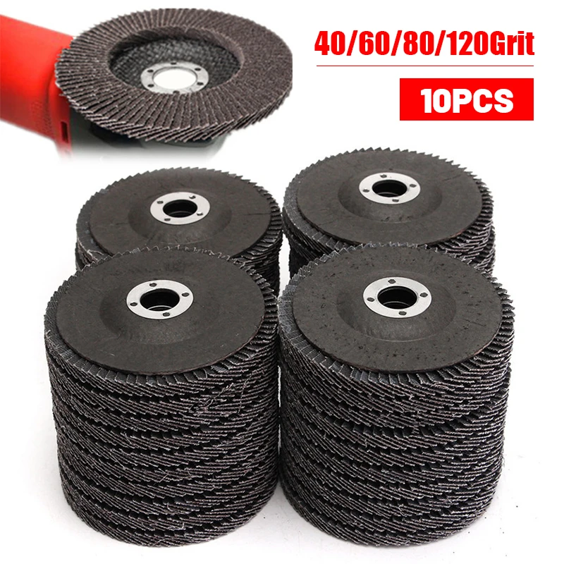 

10Pcs 4 Inch Flap Discs Sanding Discs 100mm Grinding Wheel Blades Wood Cutting For Angle Grinder Polishing Removal Abrasive Tool