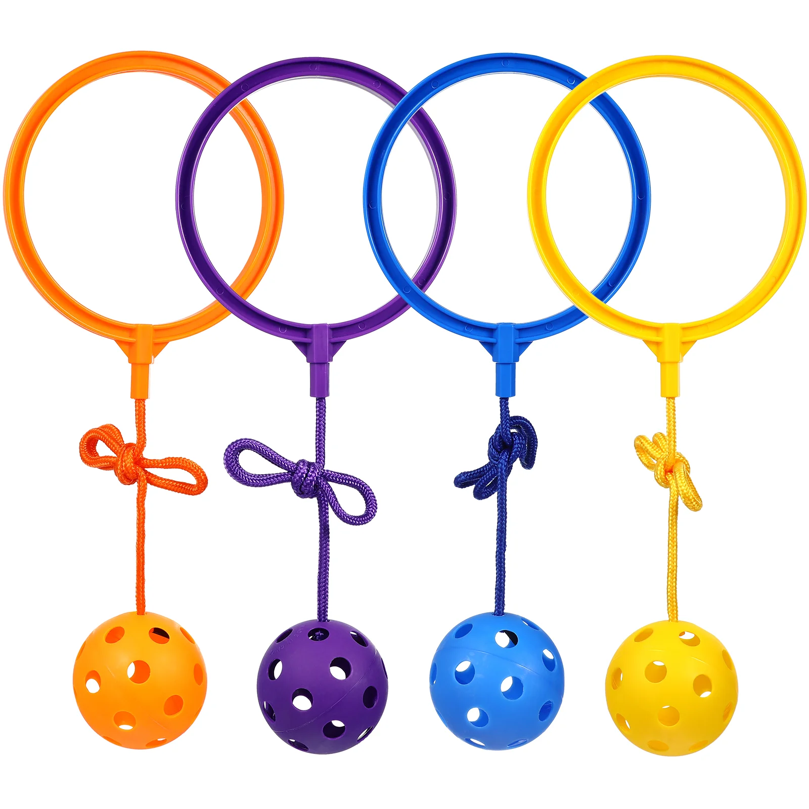 4 Pcs Bouncing Ball Ankle Skip Toy for Kids Jump Ropes Jumping Ring Balls Exercising Toys