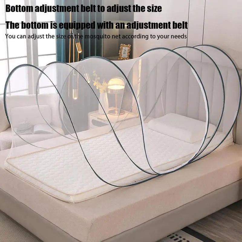 Portable Folding Mosquito Net with encrypted mesh Single Dormitory Camping Mosquito Net Home Travel Netting installation free
