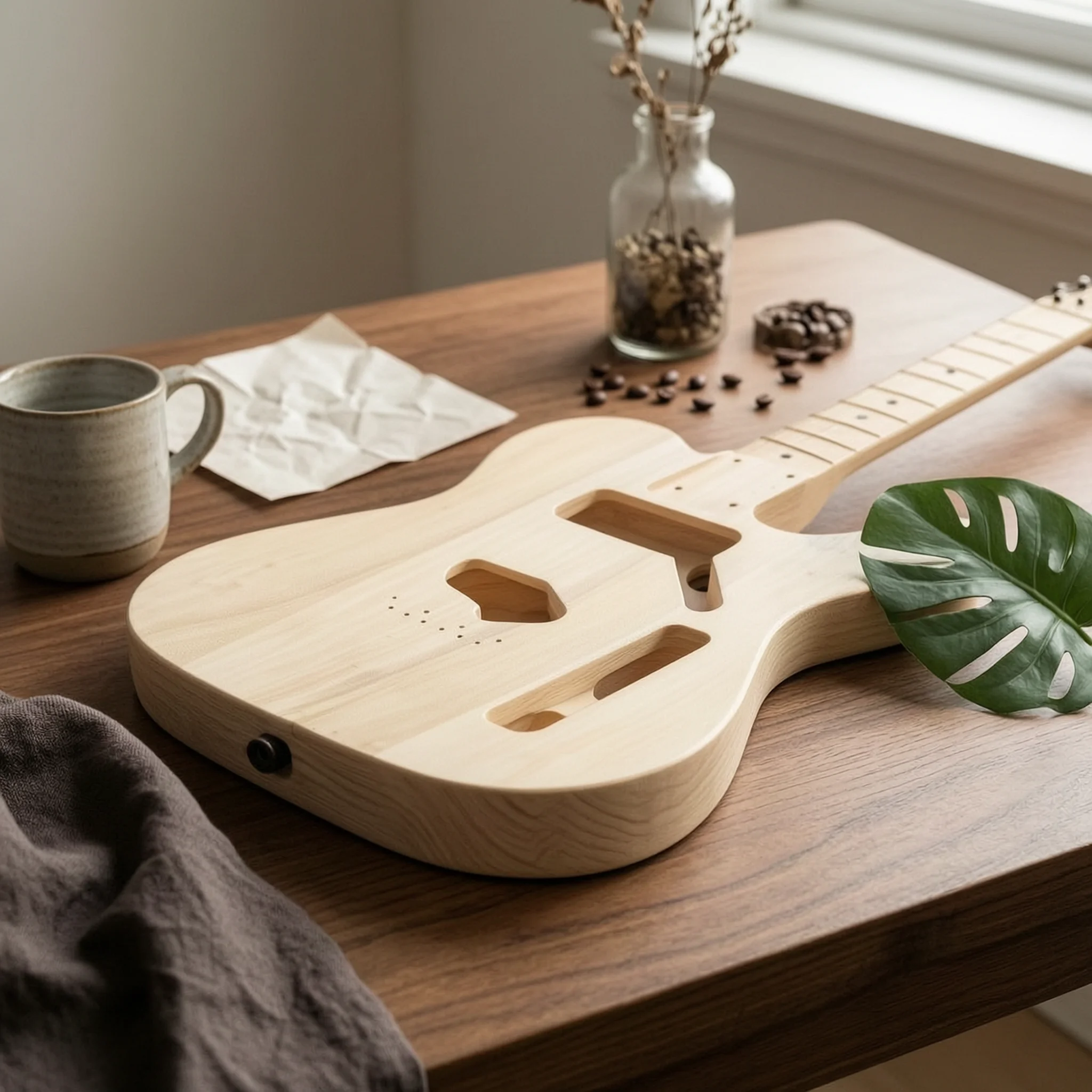 Unfinished Guitar Body DIY Electric Guitar Body Custom Build Smooth for Luthier, Workshop
